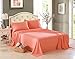 Honeymoon 1800 Brushed Microfiber Embroidered Bed Sheet Set, Ultra Soft, Twin - Coral