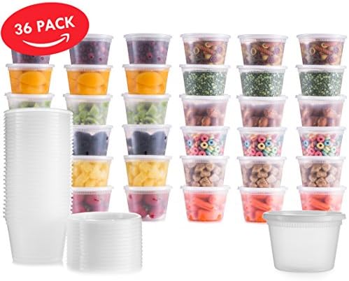 36 pack 28 oz Food Storage Containers with Lids - Airtight Plastic Deli Cups – Recyclable, Washable, Leak Proof, and Reusable Meal Prep To Go Tubs - BPA-Free - Microwave, Fridge, and Freezer Safe
