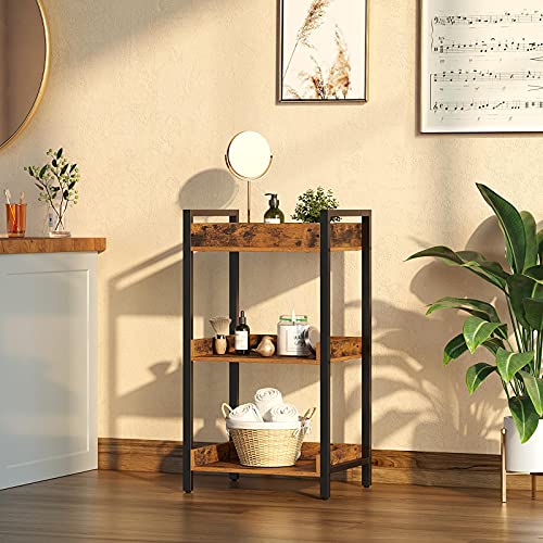 Rolanstar Storage Rack, 3Tier Rustic FreeStanding Shelf Units, Narrow