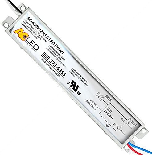 12V LED Driver - For Constant Voltage Products Only - Min/Max LED Wattage 6-60W - Driver Input 120-277V - AC Electronics AC-A60V12H5.0