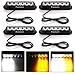 Favson 6 LED Strobe Lights for Trucks Cars Van with Super Bright White&Yellow Emergency Flasher(4 pcs) (4pcs)