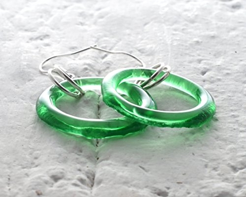 Gin Bottle Glass Earrings - Recycled Tanqueray Danglers