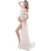 Maternity Lace Dress for Photoshoot Off Shoulder Gown Pregnancy Dresses for Photography