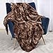 Bonzy Home Luxury Faux Fur Throw Blanket, Super Soft Fuzzy Cozy Warm Fluffy Plush Hypoallergenic Reversible Blankets for Bed Couch Chair Fall Winter Spring Living Room (50 x 60) - Brown Tie Dye