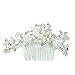 TINKSKY Bridal Hair Pieces Tiara Hair Pins Women's Crystal Rhinestones Pearls Decor Flower Style Hair Comb Clip