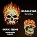 Omonic Himalayan Salt Lamp Lights, 3D White Gray Grey Tatoo Halloween Skull Carved Statue Lamp Night Light With Himalayan Pink White Salt Chunks , Dimmer Switch Control With 1 Salt Candle Holder