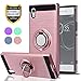 YmhxcY Sony Xperia XA1 Case with HD Phone Screen Protector, 360 Degree Rotating Ring & Bracket Dual Layer Shock Bumper Cover for Sony Xperia XA1 5