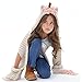 Tacobear Crochet Cartoon Unicorn Winter Hat with Scarf Pocket Hooded Knitting Beanie for Girls, Beige, One Size