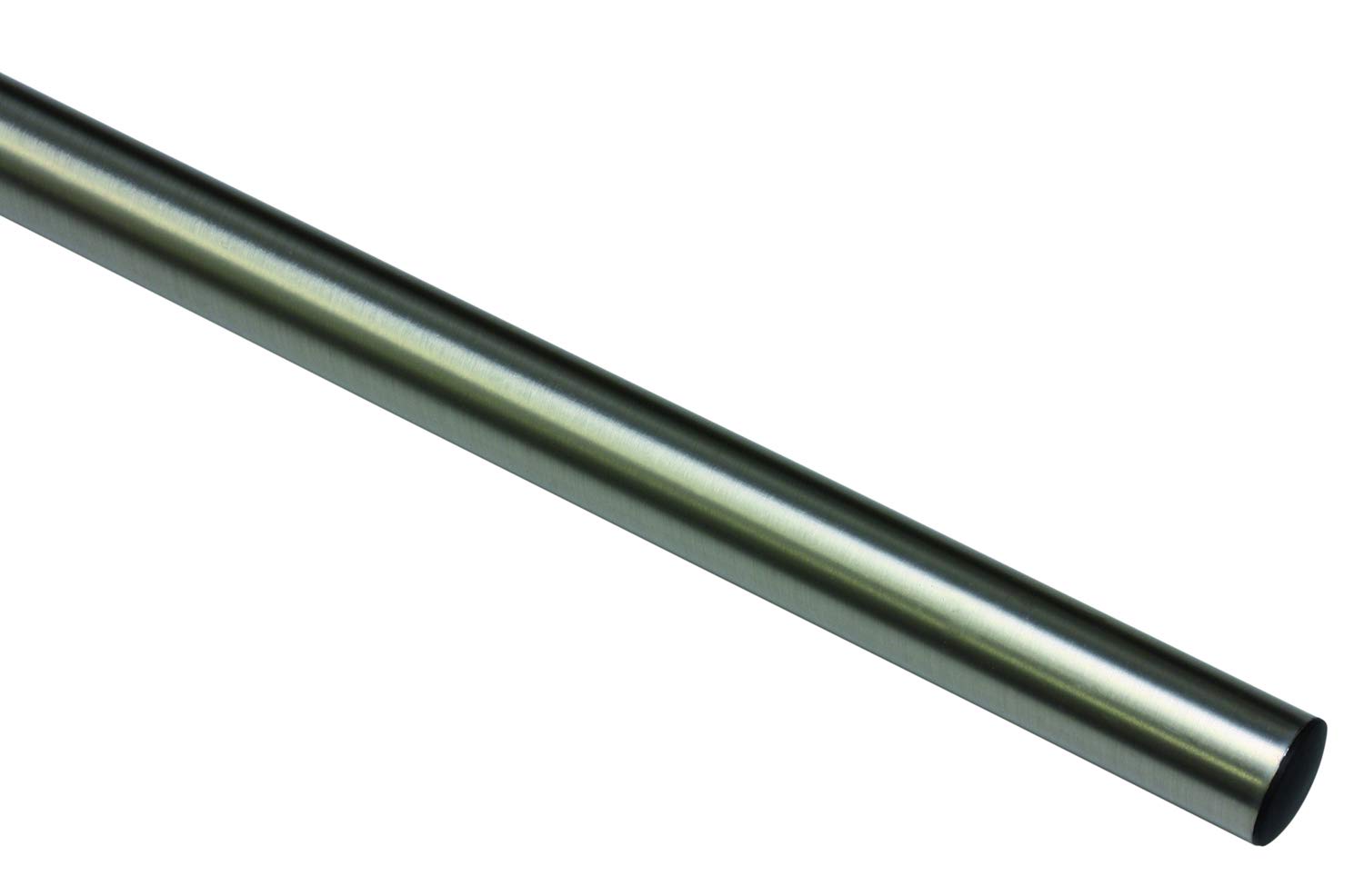 Gardinia Memhis Curtain Pole Diameter 16 mm Stainless Steel Look 160 cm, Metal, Edelstahl-Optik