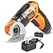 VonHaus 2 in 1 Electric Cardboard/Carpet Cutter with Screwdriver Attachment, Rechargeable Battery, LED Light with 3-Position Handle and 5 Screwdriver Bit Set