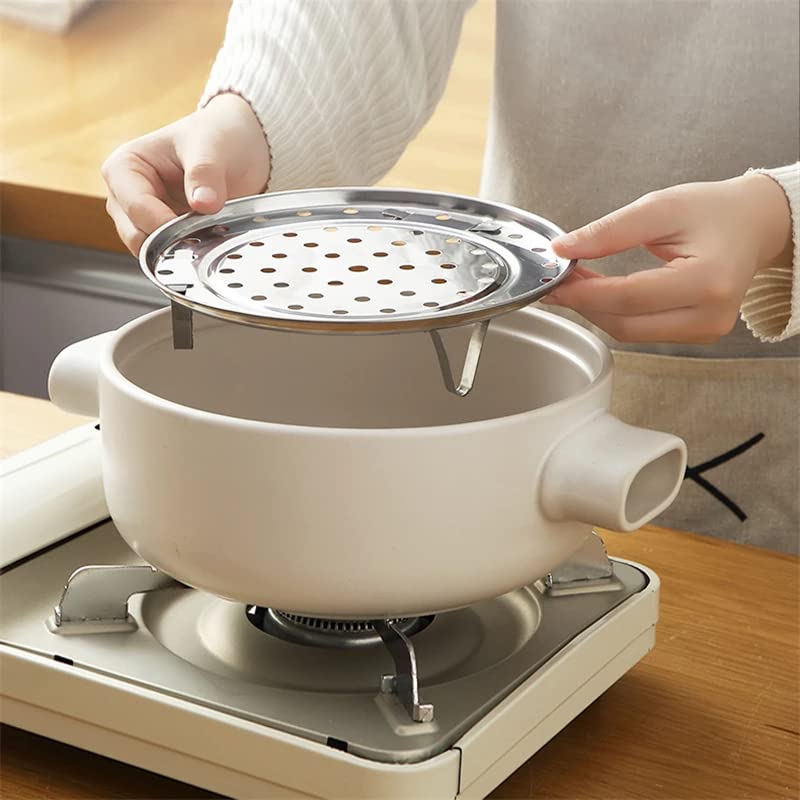 Stainless Steel Steam Holder, Round Steamer Insert for Saucepan, Reuseable Steamer Basket, Pressure Cooker Steaming Basket with Removable Legs for Home Kitchen Cooking (M: 24Cm)