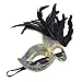 Masquerade Mask, Coxeer Venetian Mask Mardi Gras Mask Halloween Costume Feather Mask