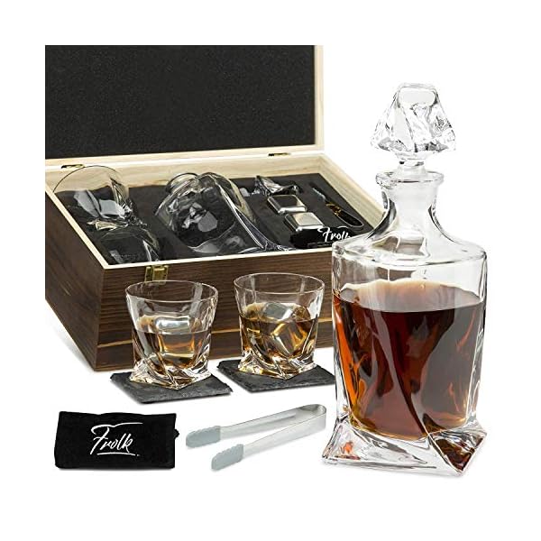 Whiskey Decanter and Stones Gift Set for Men Whiskey Decanter, 2