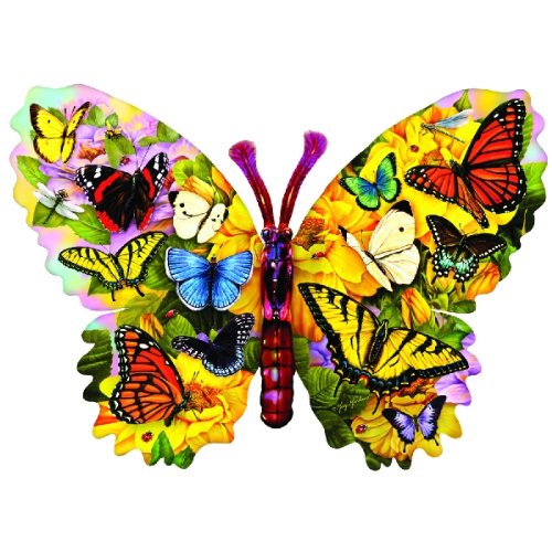 Butterfly Shaped Jigsaw Puzzle Challenging Vibrant Colored!