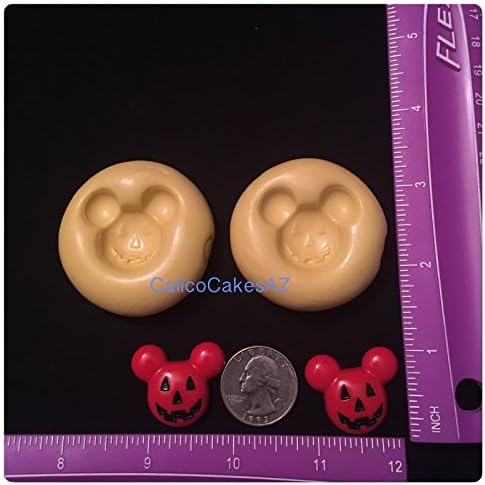 Mickey Mouse Face Jack O'Lantern Fondant Mold Set Chocolate Candy Gumpaste Soap Resin Clay