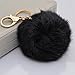 Fluffy Rabbit Fur Ball Keychain for Car Key Ring Handbag Tote Bag Pendant Charm