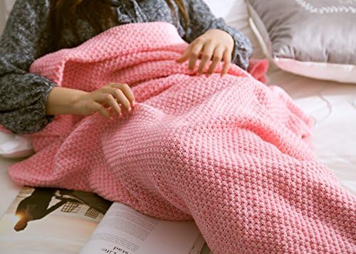Greensha Knit Crochet Mermaid Tail Blanket,Ultra Soft Handmade High Density Thick Mermaid Blanket,All Seasons Warm Bed Blanket Sofa Quilt Living Room Sleeping Bag,Best Gift Ideas for Kids Girls Adults