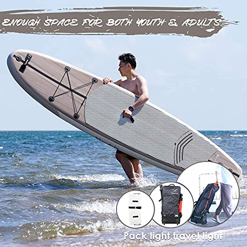 Kingdely 10'6 Inflatable Stand Up Paddle Board, 6'' Thick SUP with