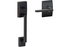 Schlage FE285 CEN 716 LAT CEN Century Front Entry Handleset with Latitude Lever, Lower Half Grip, Aged Bronze