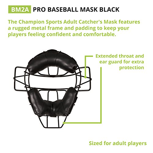 Champion Sports Adult Extended Throat Guard Baseball Mask for Umpires