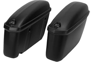 Luocute 22L Motorcycle Hard Saddle Bags, Lockable ABS Water Proof Side Case with Installation Accessories, for Cruisers Matte