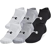 Under Armour Unisex-Adult Training Cotton No Show Socks 6 Pack