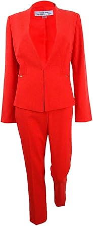 tahari red pantsuit