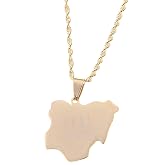 Stainless Steel Nigeria Map Pendant Necklace Fashion Country Nigerians Map Jewelry