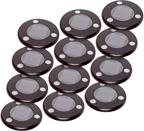 GreenLighting Solar Flat In-Ground Driveway Light Set 12 Pack (Remington Bronze)