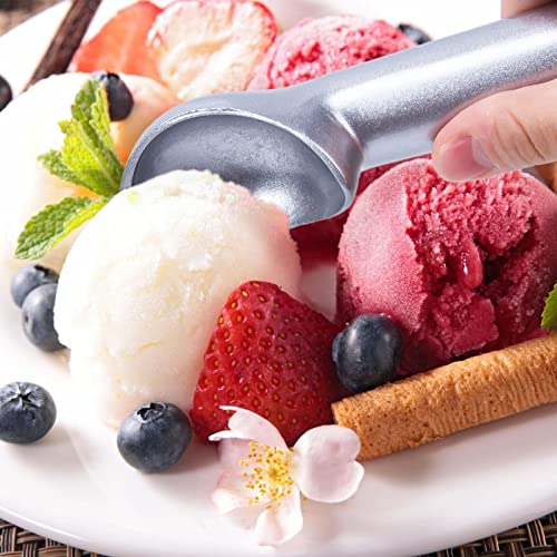 HAKACC Ice Cream Scoop, 2PCS Nonstick Anti-Freeze Ice Cream Scooper 18cm Long One Piece Aluminum Design Dishwasher Safe