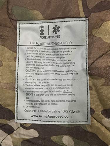 Acme Approved Military Grade Poncho Liner Blanket - Woobie (OCP-Multicam) - Thumbnail 3