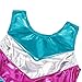 One-piece Shining Double-V Gymnastics Athletic Leotard for Little Girls (160(12-13Y), Green)