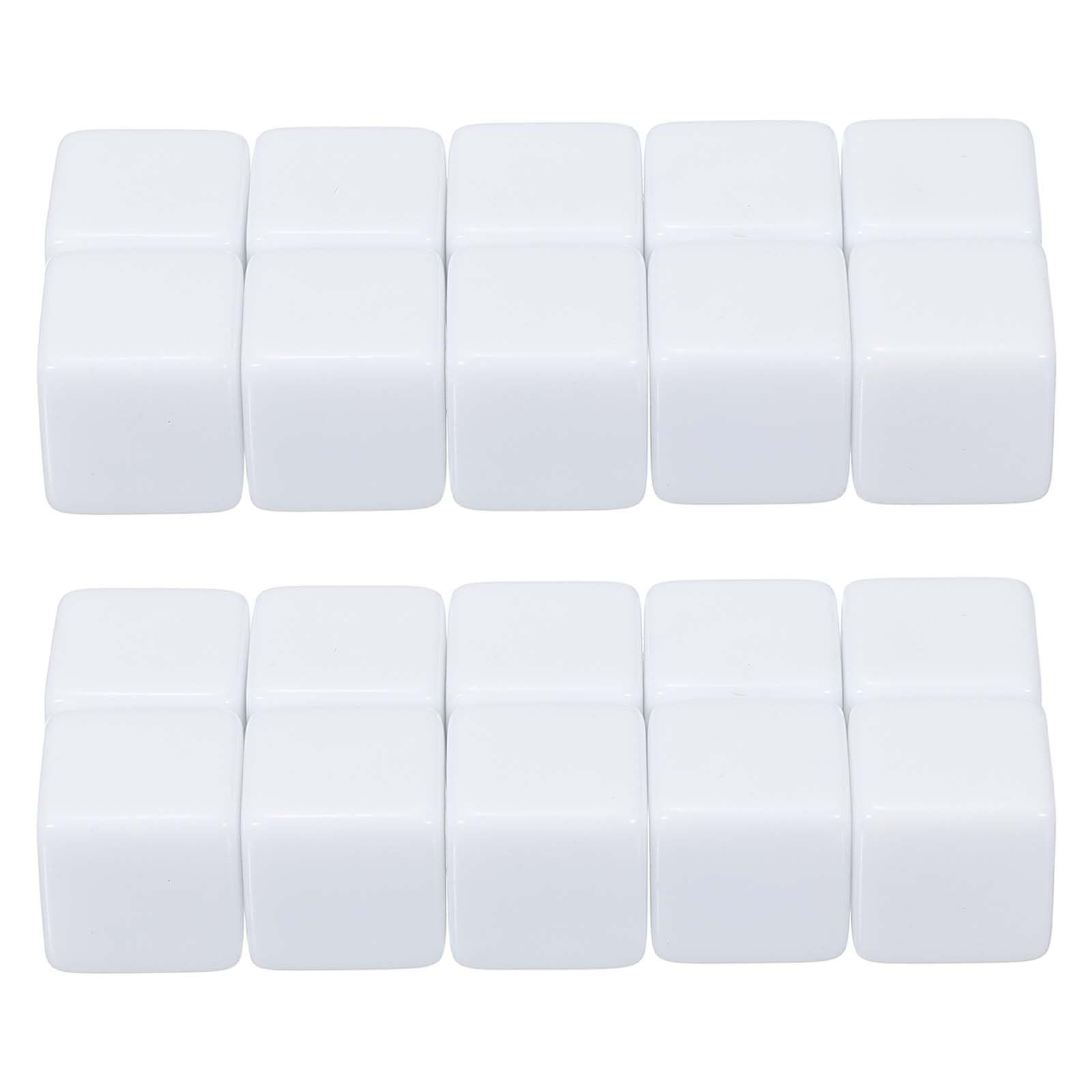 PATIKIL 14 mm Acrylic Dice Blank, 100 Pcs Standard Game Dice Square Corner with Smoothed Surface Six Sided for Board Games Teaching, White
