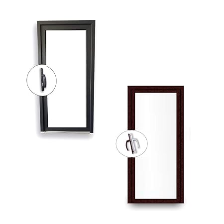 Nebentür 2-Fach Verglasung - 60 mm Rahmenprofil - Ganzglas - innen weiß außen Mahagoni - außenöffnend - BxH: 800x1900 mm DIN 