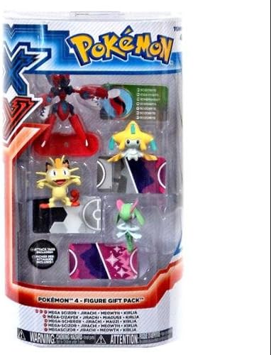 Pokemon X & Y Mega Scizor, Jirachi, Meowth & Kirlia Mini Figure 4-Pack