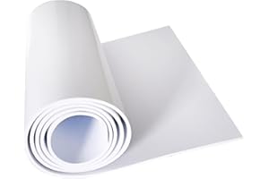 MC MEICHUANG Neoprene Rubber Foam Sheets with Adhesive Backing, 11.81"x 59"x1/4" White Foam Roll Insulation Board Soundproof Neoprene Mat, Great for Crafts DIY Projects Padding,Gaskets, Costume,