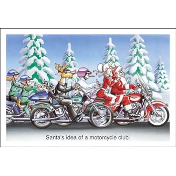 Amazon.com : Harley Davidson Christmas Cards, Santas Idea of a Motorcycle Club, Pack of 10 with