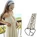 MauSong Black Headband Elastic Lace Sweet Pearl Wide Elastic Bridal Headpiece Hair Accessory