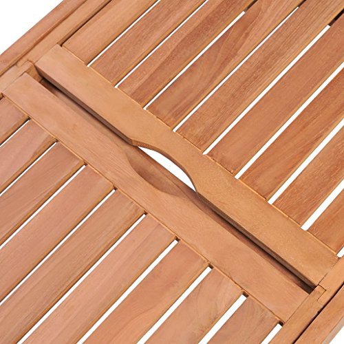 Fesjoy Sun Lounger Adjustable Reclining Wooden Sunlounger Solid Teak Wood Patio Sunbed Beach Chair Deck Chair Pool Sauna Furniture - Thumbnail 6