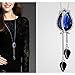 Dolland Women's Gold Plated Teardrop Crystal Pendant Necklace Earrings Set Wedding Bridal Jewelry Sets,Blue