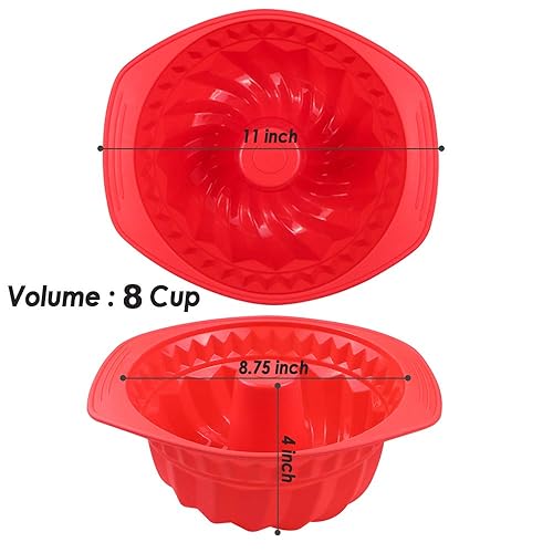 Webake Silicone Fluted Tube Pan Non-stick Kugelhopf Cake inch