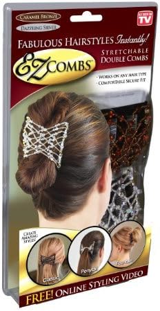 EZ Combsâ Stretchable Double Combs - Caramel Bronze/Dazzling Silver