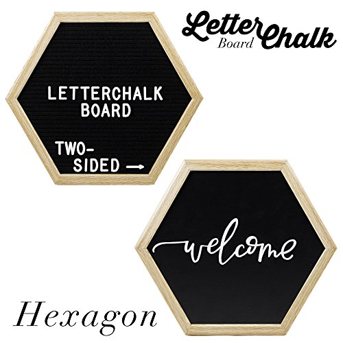 Hexagon LetterChalk A Reversible Changeable Letter Board Small Framed