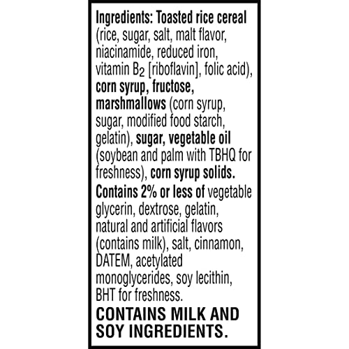 RICE KRISPIES TREATS HOMESTYLE MARSHMALLOW SNACK BARS, KIDS SNACKS, LUNCH SNACKS, CINNAMON SUGAR FLAVOR, 6.98OZ BOX (6 BARS)