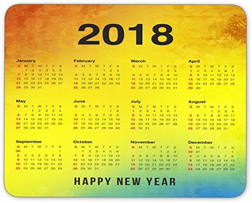 Happy New Year 2018 Calender Design Personalized Rectangle Desktop Mousepad Mouse Pad (24 x 20 cm)
