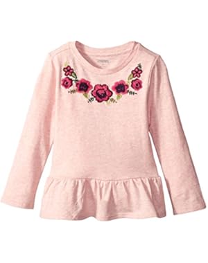 Baby Girls' Pink Top with Floral Detail