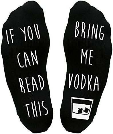 Tee MonkeyBring Me Vodka Sole Socks One Size Black Funny Joke Gift Idea Him Her Girlfriend Wife Drinking