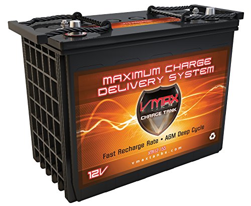 VMAX XTR12-155 12V 155AH AGM Deep Cycle Battery for Golf Carts and EV's, high performance and maintenence-free, 12V 155Ah, BCI Group Code GC12 AGM battery