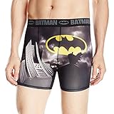 Briefly Stated Men's Batman Boxer Briefs, Black, L