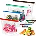 Zulay Reusable Silicone Food Storage Bags - 4-pack Food Grade and Eco-Friendly Preservation Bags - Airtight Seal Silicone Food Bag for Storing Food, Vegetables, Fruits, Liquids, and More.